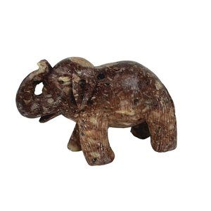 Vintage Elephant Figurine Stone-Carving Soapstone? Trunk Up